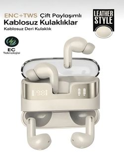 FB29 Kablosuz Kulaklık Enc+Tws, Çift Paylaşımlı, 4 Mikrofonlu Lcd Göstergeli, Deri Kulak İçi Kulaklık