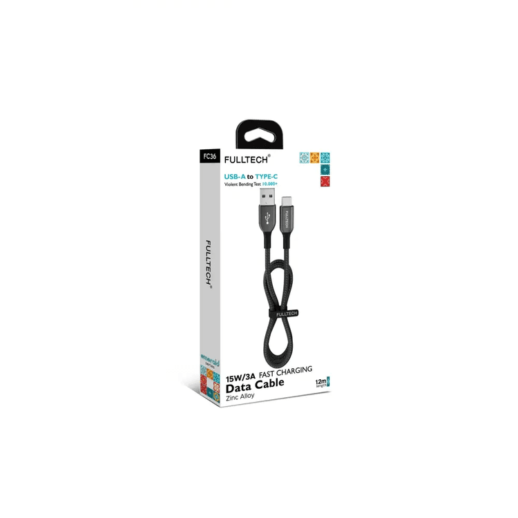 FC36d Fulltech Fc36 15 Watt 3A Usb-A To Type-C 1.2M Hızlı Şarj Kablosu