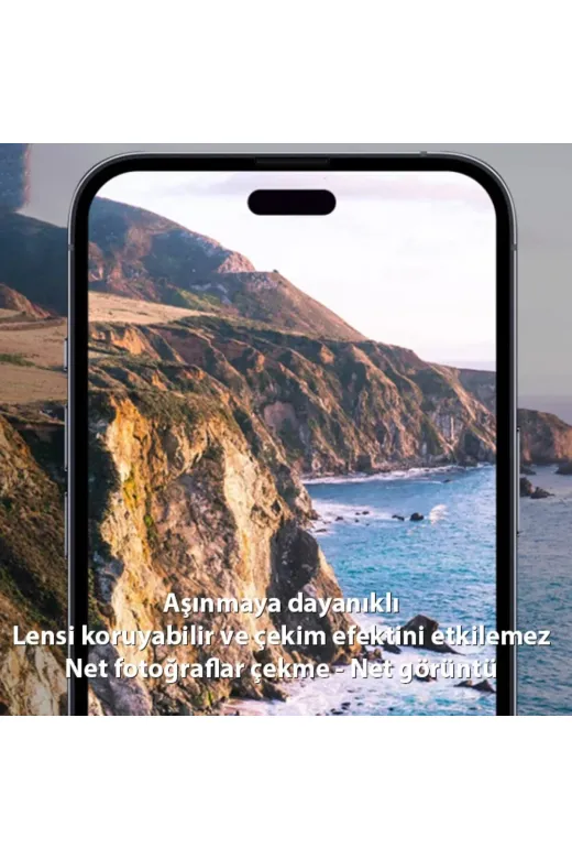 feifei Ally Iphone 15 Pro-15 Pro Max Full Tempered Kamera Lens Koruma Camı-(5775) - Hby1704-7099