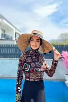 Fermuarlı Likralı Tam Kapalı Tesettür Mayo R076 Peru