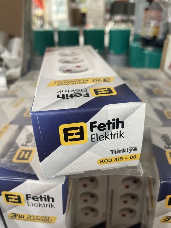 FETİH OgPzoRpAan Fetih Kod-315-00 ( 3Lü ) Topraklı Grup Priz Klemensli ( 16A - 250V )