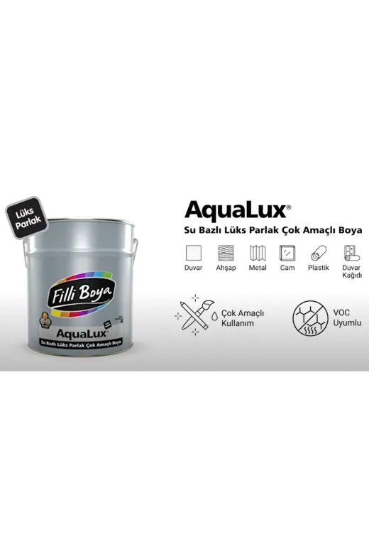 Filli Boya AQ025L Aqualux Çok Amaçlı Ahşap Metal Cam Plastik Seramik Boyası 2.5Lt Beyaz