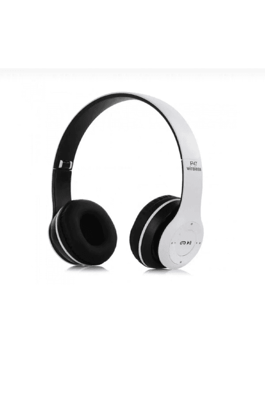 FİOPLUS 2 Adet P47 Extra Bass Wireless Bluetooth Kulaklık 5.0 Edr Siyah Beyaz