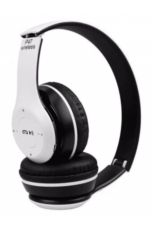 FİOPLUS 2 Adet P47 Extra Bass Wireless Bluetooth Kulaklık 5.0 Edr Siyah Beyaz