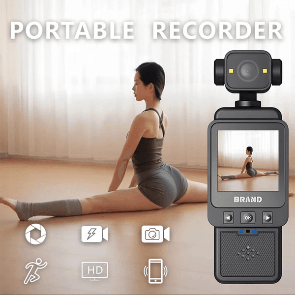 FİOPLUS DV01-HDKAMERA Dv01 Taşınabilir Çok Fonksiyonlu Kaydedici 1080P Hd Kamera Wifi Bağlantısı Anti-Shake Çift Doldurma Işıkları Ayarlanabilir Döner Lens Spor Kamerası Bisiklet Kaydedici