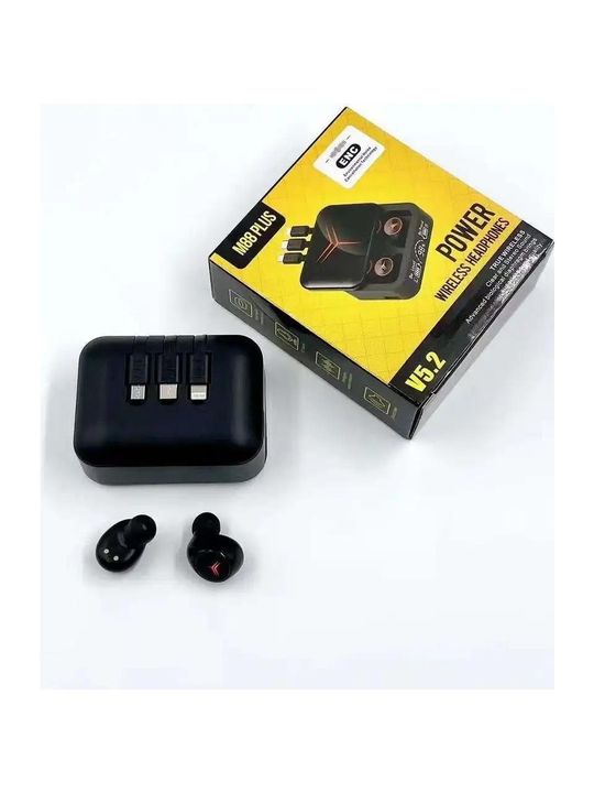 FİOPLUS FİOPLUS M88 Fioplus M88 Plus Şarj Göstergeli Powerbank Özellikli Bluetooth Kablosuz Kulakiçi Kulaklık Siyah