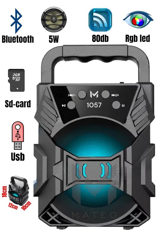 FİOPLUS  Kts-1057 Bluetooth Hoparlör Işıklı Yüksek Kalite Ses Bombası