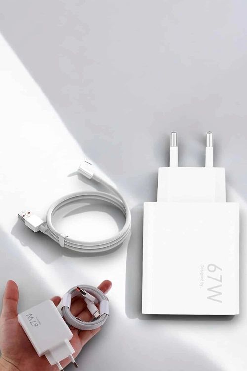 FİOPLUS Şarj Aleti 67W Hızlı Şarj Turbo Type-C Uyumlu Şarj Adaptörü Kablosu