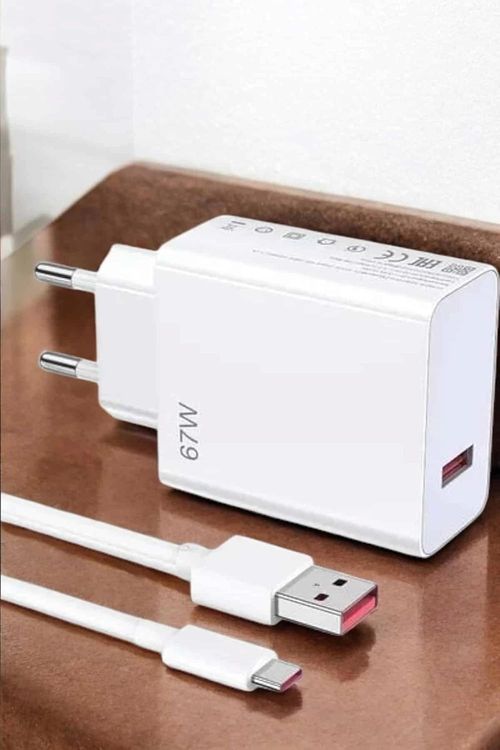 FİOPLUS Şarj Aleti 67W Hızlı Şarj Turbo Type-C Uyumlu Şarj Adaptörü Kablosu