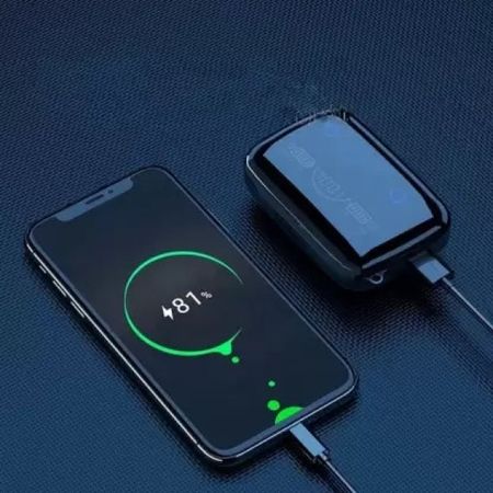 FİOPLUS SİYAH RENK M19 Powerbankli Kulakiçi Bluetooth Kulaklık El Fenerli