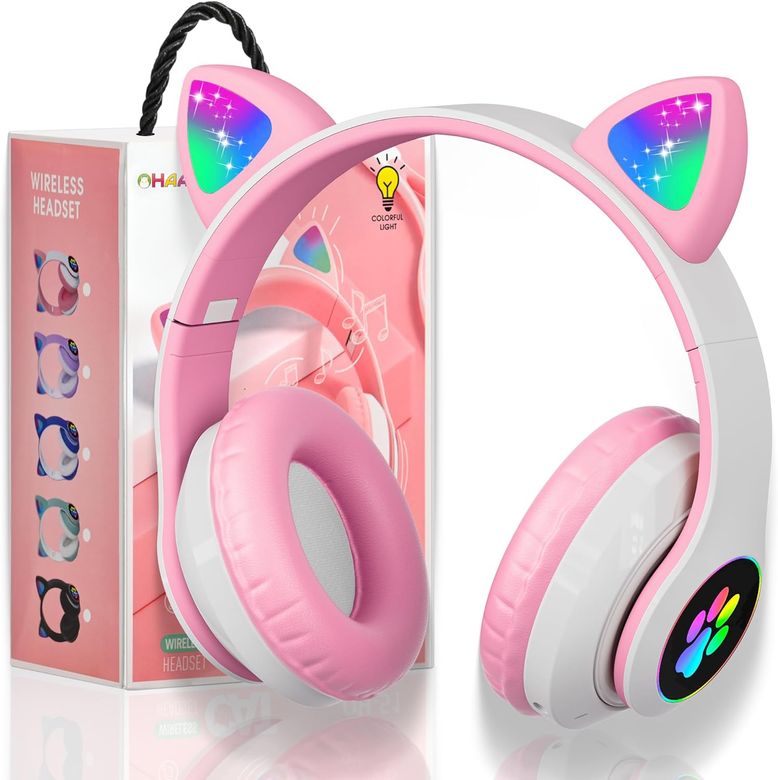 FİOPLUS Stn-28 Pembe Kulak Üstü Kablosuz Bluetooth Kulaklık