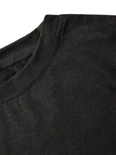 Fiyonk Baskılı Siyah Oversize Unisex T-shirt- Siyah - S - Siyah