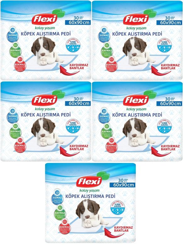 Flexi Evcil Hayvan Köpek Alıştırma Tuvalet Eğitim Pedi 60*90 CM 150 Adet