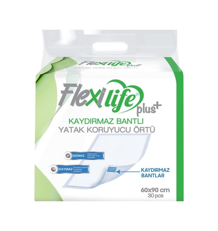 Flexi life 2483385 Flexilife Plus 60 X 90 Cm Kaydırmaz Bantlı Yatak Koruyucu Örtü 30'lu X 2 60 Adet