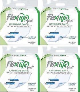 Flexi life 2483387 Flexilife Plus 60 X 90 Cm Kaydırmaz Bantlı Yatak Koruyucu Örtü 30'lu X 4 120 Adet