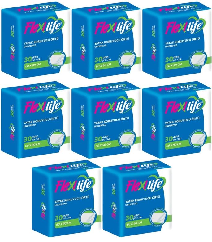 Flexi Life Yetişkin Alt Açma Yatak Koruyucu Örtü 60*90CM Klasik 240 Adet (8PK*30)