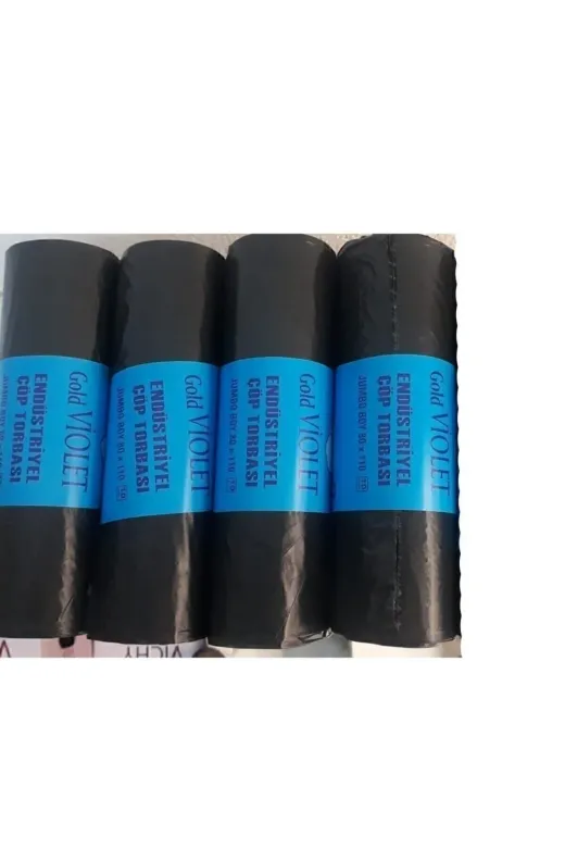 Florex 18925892155 Endüstriyel Jumbo Çöp Torbası 400Gr Siyah 80*110 4 Rulo 10 Lu Ekstra Kalın Çöp Poşeti