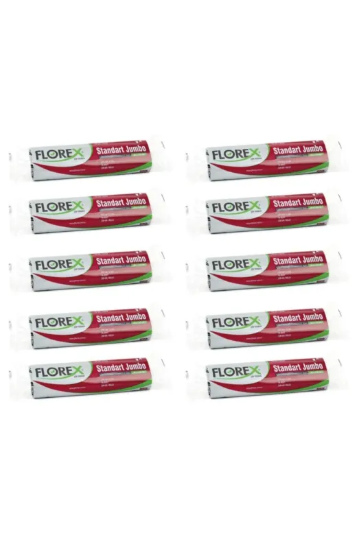 Florex 987654320486861 Standart Jumbo Boy 10 Adet Çöp Torbası Siyah 80 X 110 Cm 10 Paket