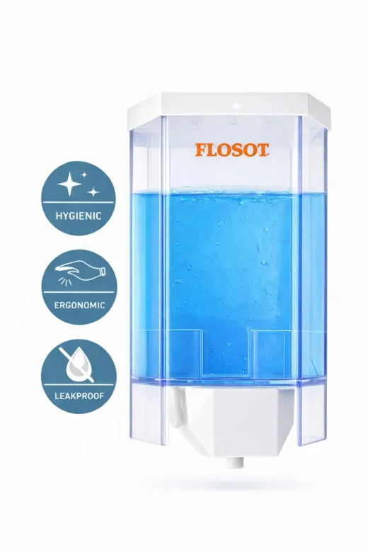 Flosoft 500ml-55 500 Ml Sıvı Sabun Ve Dezenfektan Verici (Duvar Tipi) – Şeffaf