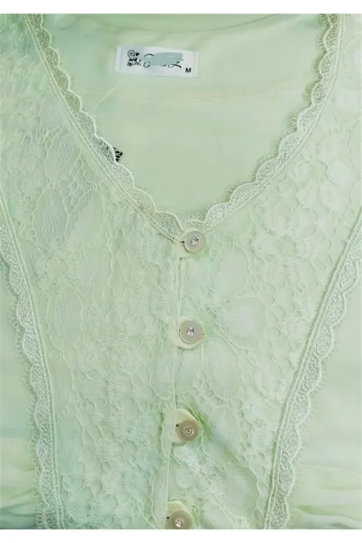 Flz Pijama TYC00126274324 Lohusa Pijama Takımı Mint