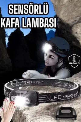 Fonksiyonel Led Kafa Lambası 4 Modlu Su Geçirmez Balıkçı