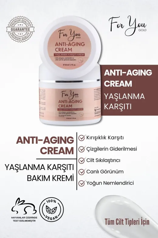 For You Gold antkr01 Kırışıklık Ve Yaşlanma Karşıtı Sıkılaştırıcı Etkili Anti-Aging Cilt Bakım Kremi 50 Ml