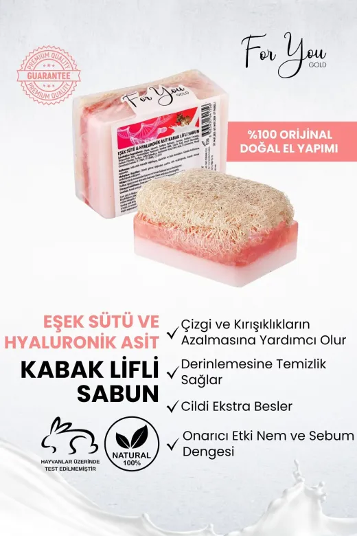 For You Gold bal01 Doğal Kabak Lifli Eşek Sütü & Hyaluronik Asit Sabun