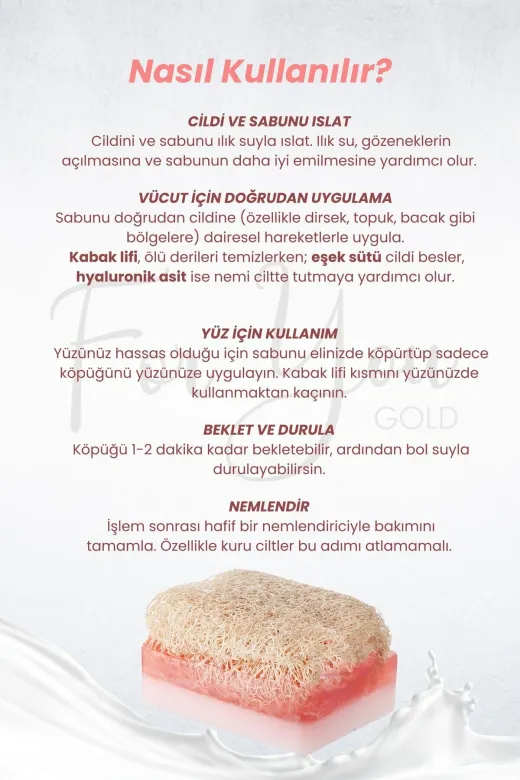 For You Gold bal01 Doğal Kabak Lifli Eşek Sütü & Hyaluronik Asit Sabun
