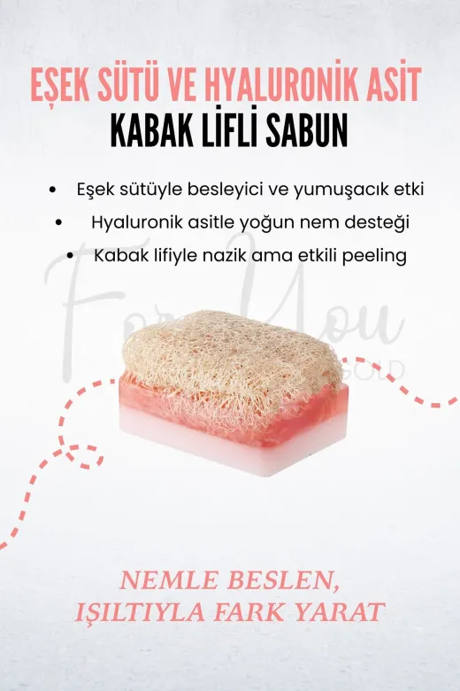 For You Gold bal01 Doğal Kabak Lifli Eşek Sütü & Hyaluronik Asit Sabun