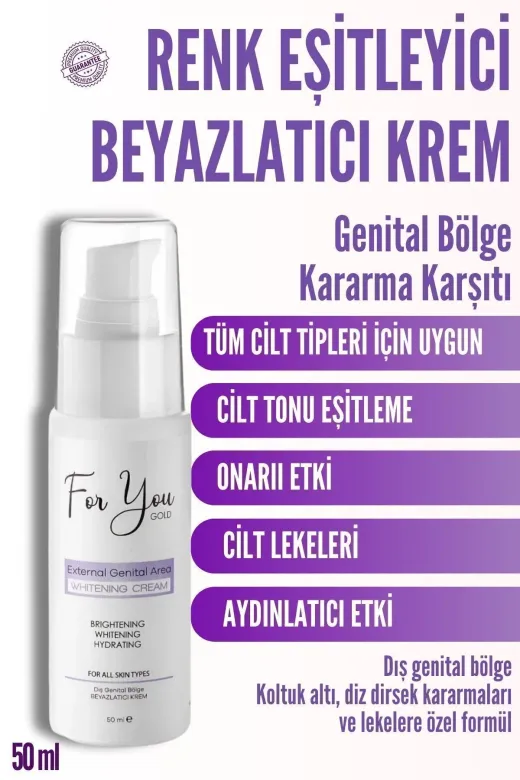 For You Gold BEYAZGEN005 Genital Bölge Kararma Karşıtı(Koltuk Altı,diz,dirsek Ve Dış Genital)Renk Eşitleyici-Beyazlatıcı Krem