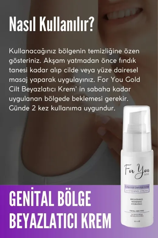 For You Gold BEYAZGEN005 Genital Bölge Kararma Karşıtı(Koltuk Altı,diz,dirsek Ve Dış Genital)Renk Eşitleyici-Beyazlatıcı Krem