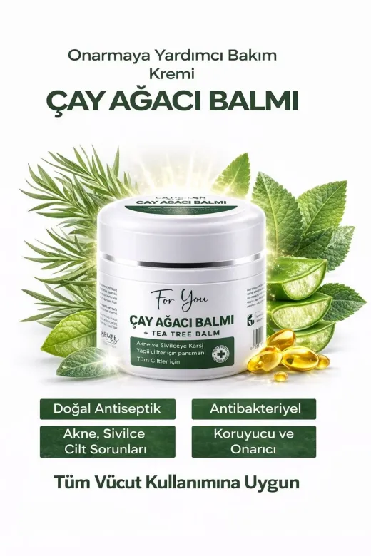 For You Gold ÇAY01 Yatıştırmaya Ve Onarmaya Yardımcı Çay Ağacı Balmı Bakım Kremi 50 Ml (Tea Tree Balm)