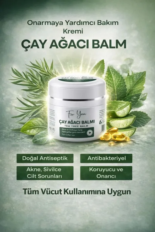 For You Gold ÇAY01 Yatıştırmaya Ve Onarmaya Yardımcı Çay Ağacı Balmı Bakım Kremi 50 Ml (Tea Tree Balm)