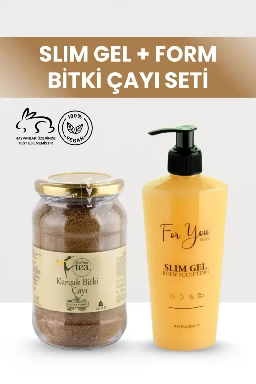 For You Gold cayjel01 For You Tea Detox Karışık Bitki Çayı ( Detoks Çay ) Ve Selülit Jeli 250 Ml