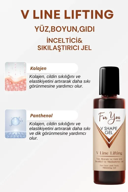 For You Gold FRYSG001 Yüz, Boyun, Çene Ve Gıdı Için Incelmeye Yardımcı, Sıkılaştırıcı Ve Şekillendirici Slim Jel