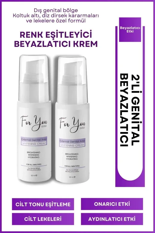 For You Gold genbey22 Genital Bölge Kararma Karşıtı(Koltuk Alti,diz,dirsek Ve Diş Genital) Beyazlatıcı Krem - 2 Adet