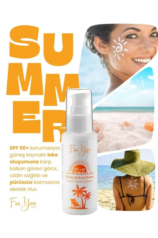 For You Gold gns.01 Güneş Kremi Leke Karşıtı, Yüksek Korumalı Spf50+ Faktörlü 100 Ml Güneş Kremi
