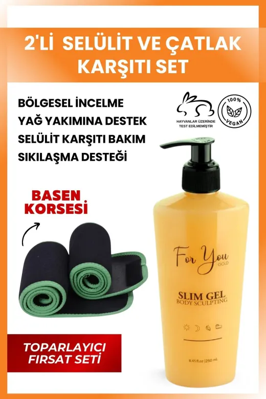 For You Gold SBK Slim Jel Inceltici-Yağ Yakıcı-Sıkılaştırıcı-Toparlayıcı-Çatlak Ve Selülit Kremi Termal Basen Korsesi