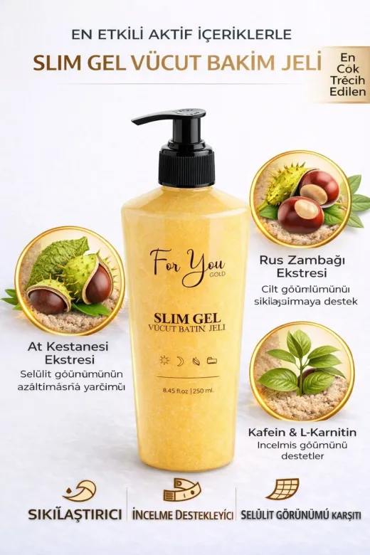 For You Gold SBK Slim Jel Inceltici-Yağ Yakıcı-Sıkılaştırıcı-Toparlayıcı-Çatlak Ve Selülit Kremi Termal Basen Korsesi