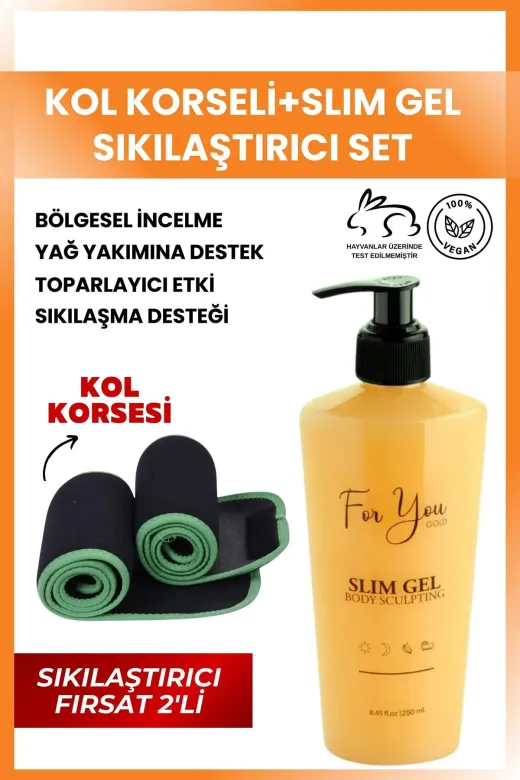 For You Gold SJ01 Slimjel Inceltici-Yağ Yakıcı-Sıkılaştırıcı-Çatlak Ve Selülit Jeli 250 Ml Kol Korsesi