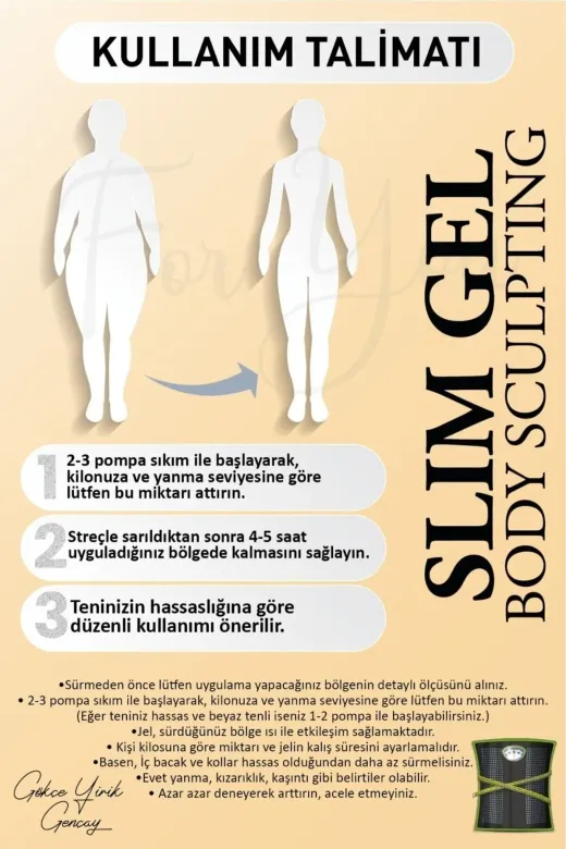 For You Gold SJ01 Slimjel Inceltici-Yağ Yakıcı-Sıkılaştırıcı-Çatlak Ve Selülit Jeli 250 Ml Kol Korsesi