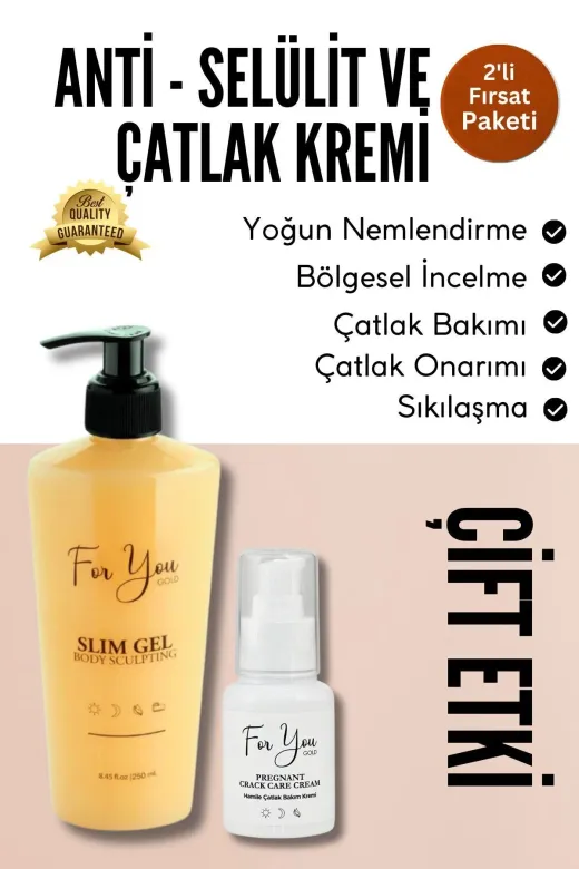 For You Gold slçatlak01 Slim Jel (Slim Gel) Selülit Jeli Ve Çatlak Oluşumunu Azaltmaya Yardımcı Çatlak Kremi & Çatlak Seti