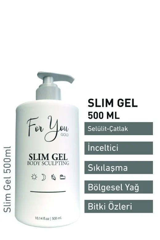 For You Gold slm Slim Jel Inceltici - Sıkılaştırıcı-Yağ Yakıcı–Bölgesel Incelme-Çatlak Karşıtı Ve Selülit Kremi 500Ml