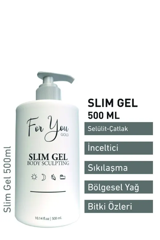 For You Gold slm500 Slim Jel Inceltici - Sıkılaştırıcı-Yağ Yakıcı–Bölgesel Incelme-Çatlak Karşıtı Ve Selülit Kremi 500Ml