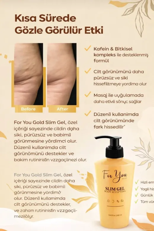 For You Gold slmçatyağ Slim Jel (Slimgel) Selülit Jeli Ve Çatlak Oluşumunu Azaltmaya Yardımcı Çatlak Bakım Yağı&çatlak Seti