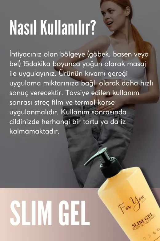 For You Gold slmjl2 Slim Jel -Sıkılaştırıcı–Bölgesel Incelme-Çatlak Karşıtı Ve Selülit Kremi Yakıcı (2 Adet)