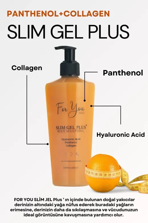 For You Gold SLMP0012 Slim Jel Plus 2'li Fırsat–İnceltme,toparlama,sıkılaşma Yardımcı, Selülit Ve Çatlak Karşıtı Jel-Krem
