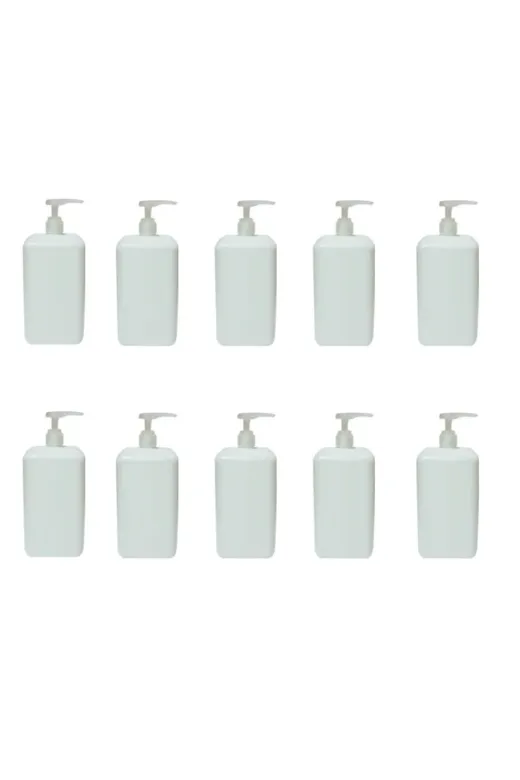 FOUR SEASON OtelBukleti-6330 10 Adet 1 Lt - 1000 Ml Pompalı El Dezenfektanı Sıvı Sabun Boş Şişe Bidonu