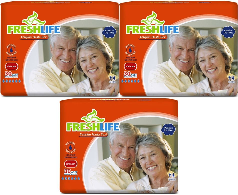 FreshLife Yetişkin Bezi Bel Bantlı L - Large - Büyük 90 Adet (3PK*30)