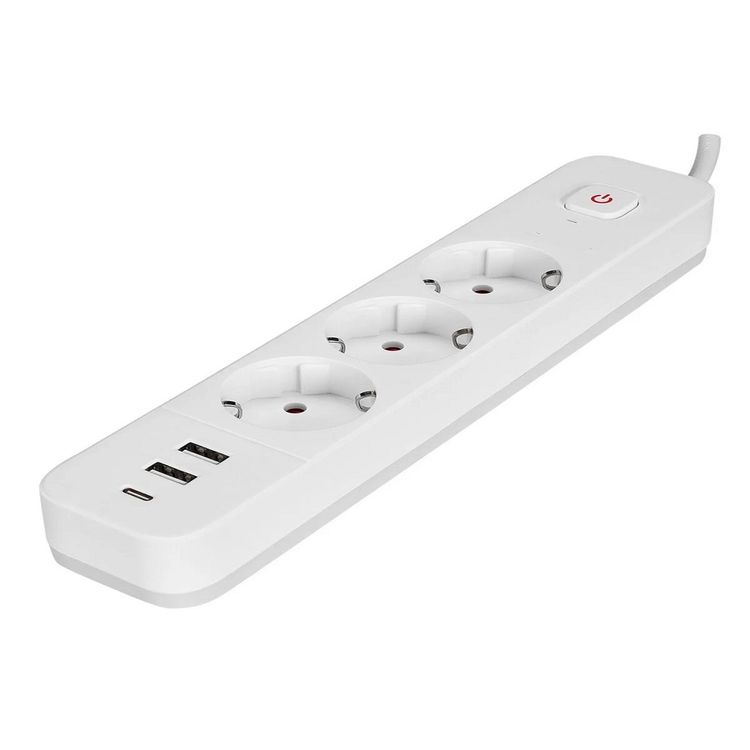 Fulltech 3Xpriz, 2Xusb-A 1Xusb-C 16A 3680W Akım Korumalı Priz Ftr-16